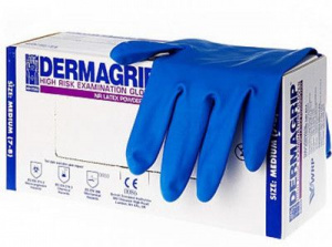 Перчатки  DERMAGRIP High Risk L/25 10%