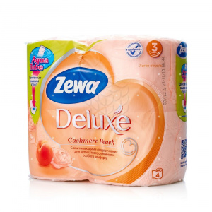 Бумага туалетная Zewa Deluxe Персик 3-сл. 4шт
